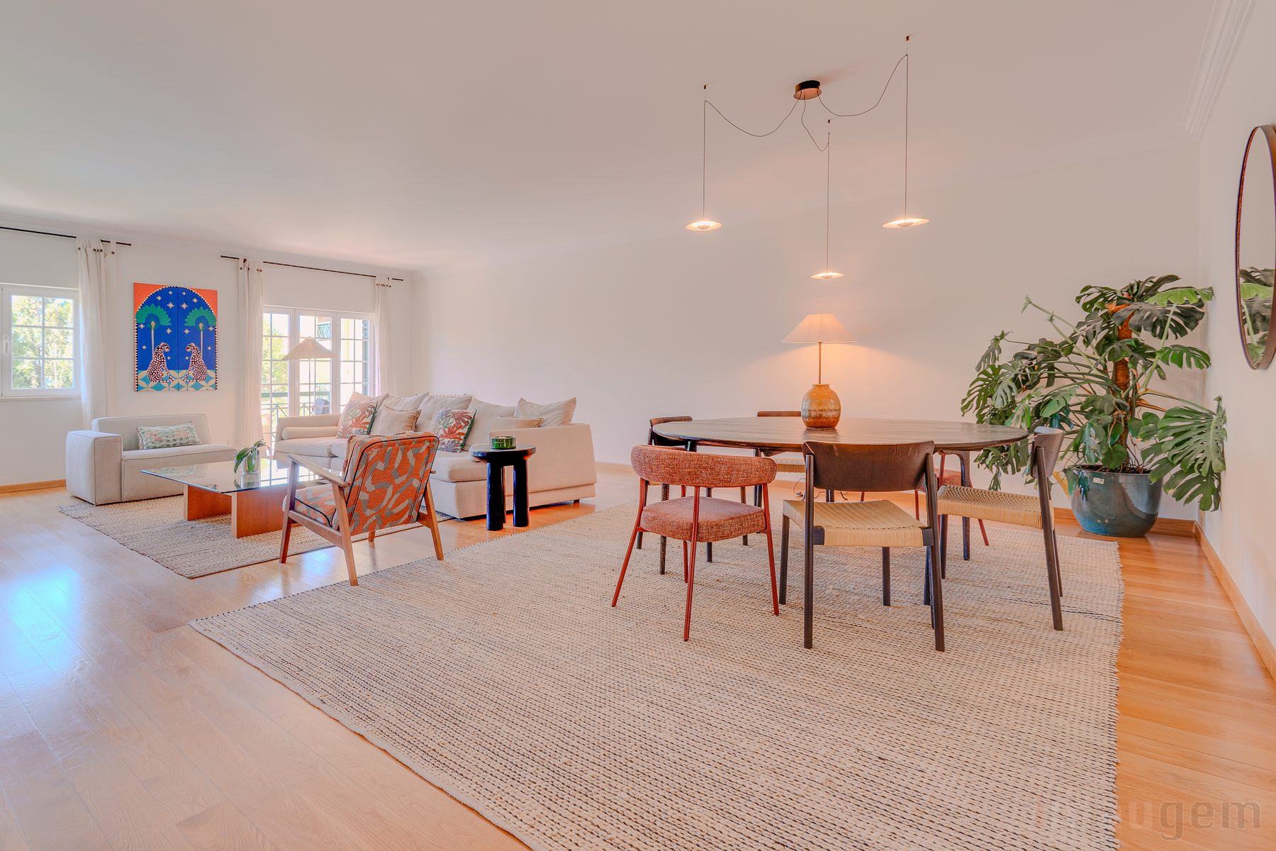 Fotografia imobiliária — sala e zona de jantar
